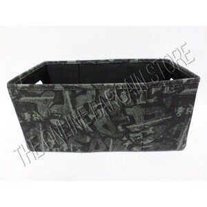 Pottery Barn Teen Graffiti Mini Storage Dorm Picture Bin Box Fabric Black Gray